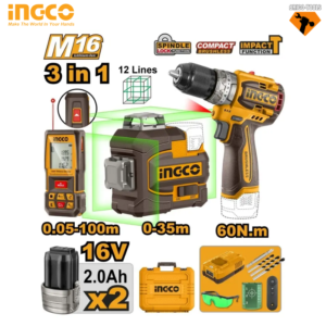 COMBO KIT 3EN1 ME 2 BATTERIES 16V/2.0AH INGCO COSLI250101