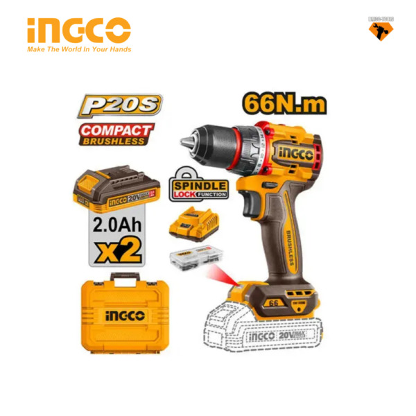 VISSEUSE INGCO 20V 2-BATTERIE 66N.M  CDLI20668