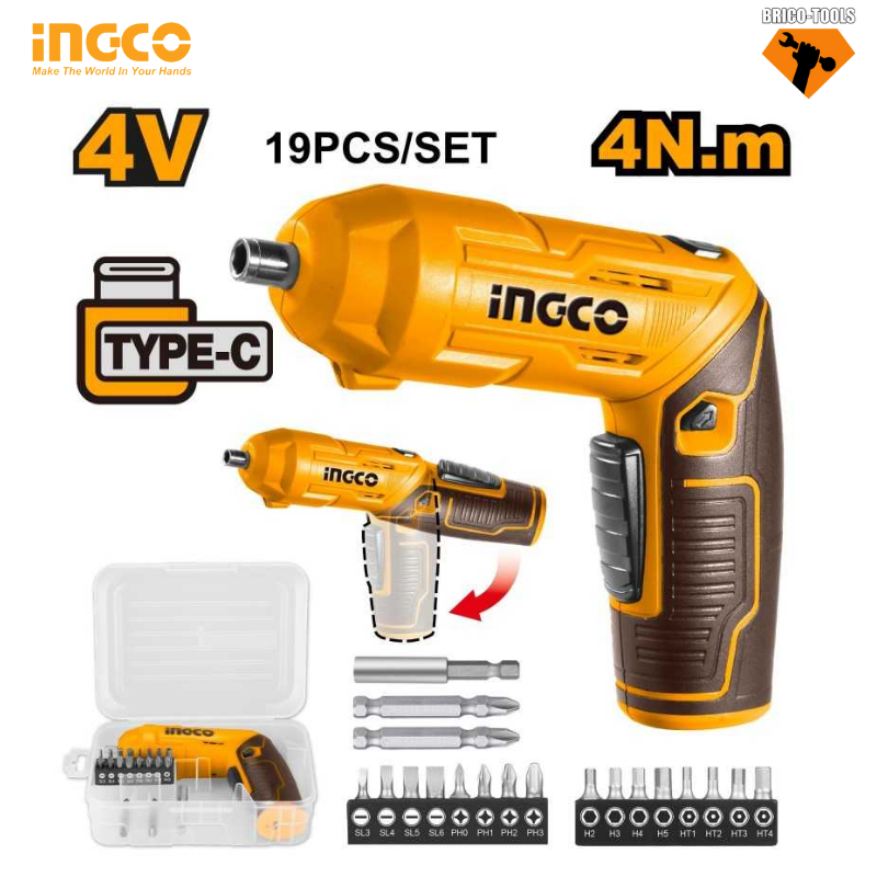 VISSEUSE SANS FIL INGCO 4V TYPE-C CSDLI0442