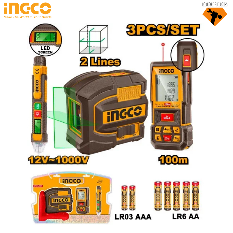 KIT D'INSTRUMENTS 3 PIÈCES INGCO COS250908