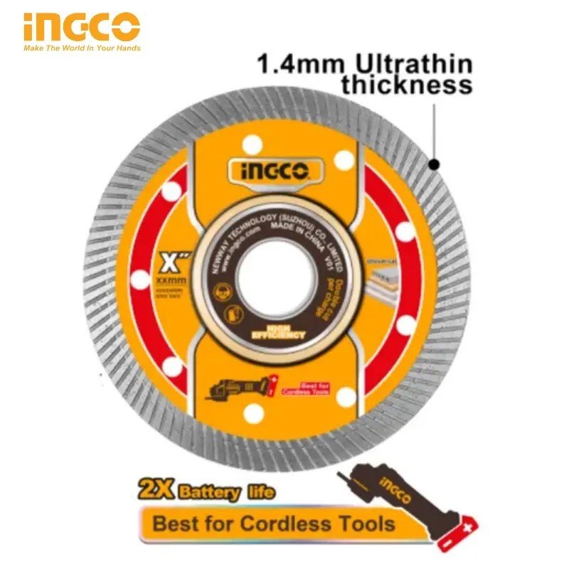 DISQUE DIAMANT INGCO ULTRA-FIN 115 MM - ALÉSAGE 22,2 MM DMD051151