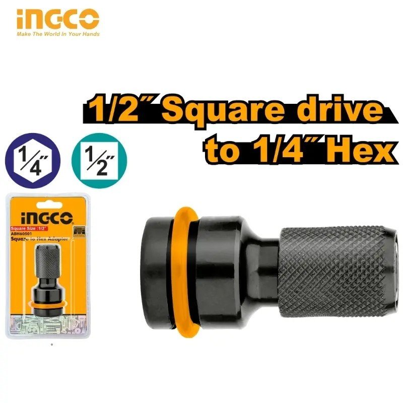 ADAPTADOR DE "1/2 " A "1/4" HEXAGONAL INGCO ABH60501
