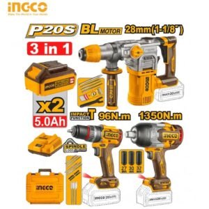 ENSEMBLE COMBINÉ 3 PIÈCES INGCO 20V COSLI250281