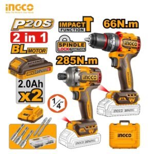 CORDLESS 2PCS COMBO KIT INGCO CKLI20277