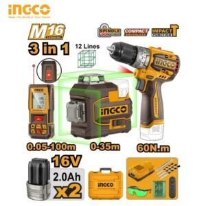 COMBO KIT 3EN1 ME 2 BATTERIES 16V/2.0AH  INGCO COSLI250101