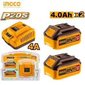 KIT 2 BATTERIE ET CHARGEUR LITHIUM-ION P20S INGCO FBCPK1424