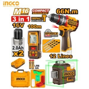 COMBO KIT 3EN1- 2 BATTERIES 16V/2.0AH  INGCO COSLI250995