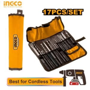 SET INGCO DE 17 PIÈCES : FORETS SDS-PLUS ET BURINS AKD91701
