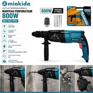 MARTEAU 800W DOUBLE MANDRIN MIAKIDA