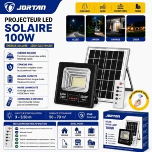 PROJECTEUR LED SOLAIRE 100W