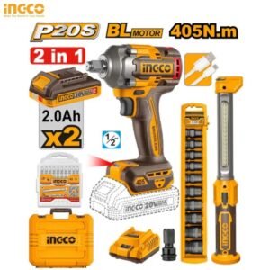 CLÉ À CHOCS SANS FIL INGCO LI-ION 20 V, 405 NM COSLI23056