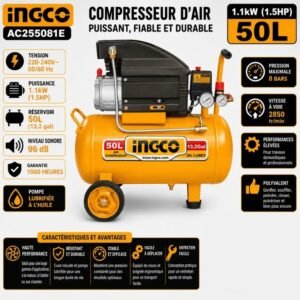 COMPRESSEUR D'AIR 50L  INGCO AC255081E