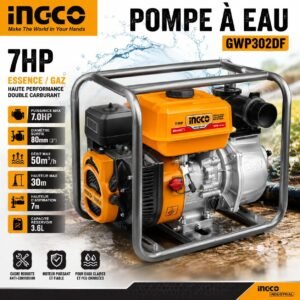POMPE À EAU 7HP ESSENCE GAZ  INGCO GWP302DF