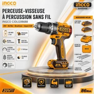 PERCEUSE-VISSEUSE À PERCUSSION SANS FIL INGCO CIDLI208688